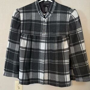 Mixit Women's Black and White Plaid Jacket